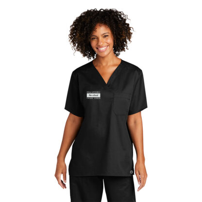 Unisex ww3160 workflex Chest Pocket V-Neck top - Image 5