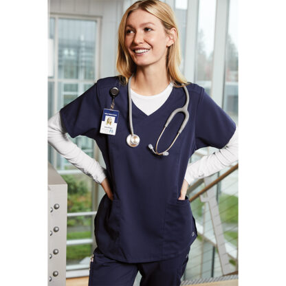 Ladies ww4029 long sleeve layer scrub tee - Image 3