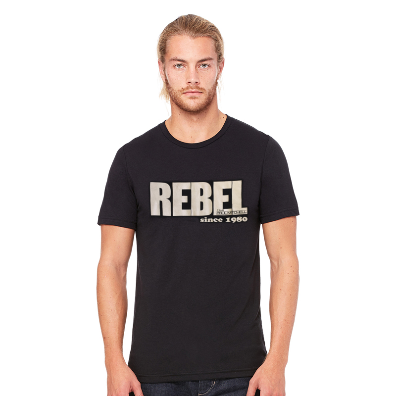 REBEL since 1980 mens black tee