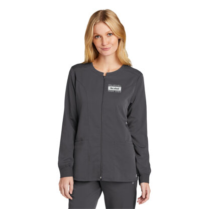 Ladies ww4088 Premiere Flex Full Zip Scrub Jacket - Image 2